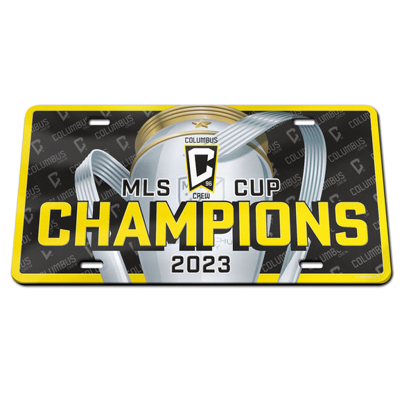 Columbus Crew WinCraft '23 MLS Cup Champs Acrylic License Plate - Columbus Soccer Shop