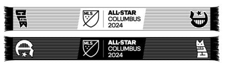 Columbus Crew Ruffneck 2024 All Star Game Black White Stripe Scarf