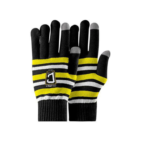 Columbus Crew FOCO Knit Striped Gloves - Columbus Soccer Shop